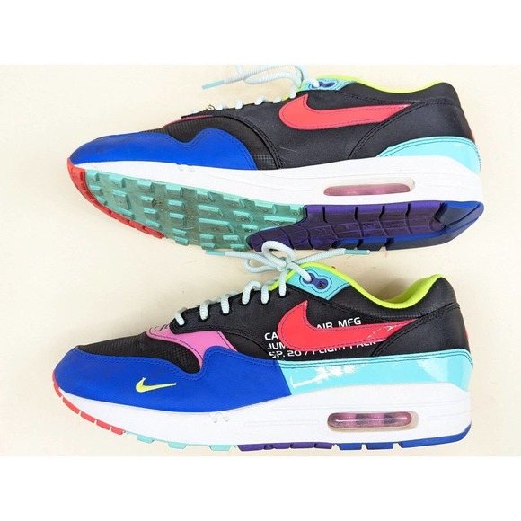 Nike Mens Air Max 1 Parachute Running Shoes Black CU4713-001 Hyper Grape Low 10 main image 6